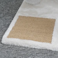 Vibrant Life 3-Level 31.5"Small Cat Tree with Top Perch, Paper Rope Scratching Post, Two Toys, Cream