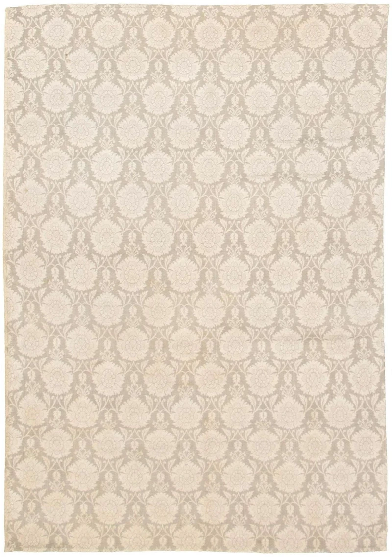 ECARPETGALLERY Tapis Fait à la Main pour Salon, Salle à Manger et Chambre à Coucher Floral Collection Collage 4'7" x 6'5" en Gris
