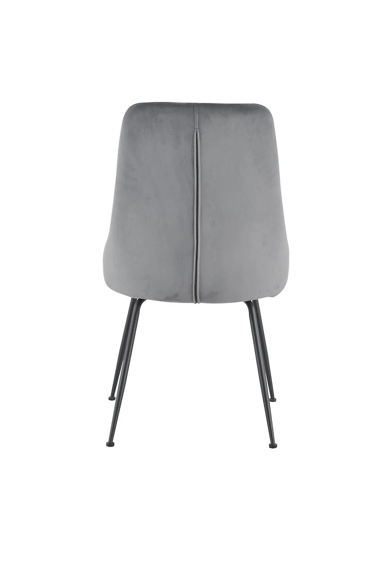 Topline Home Furnishings Velvet Side Chair with Black Legs