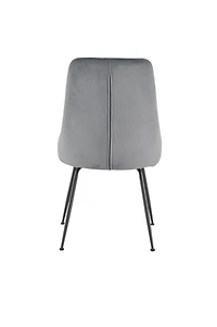 Topline Home Furnishings Velvet Side Chair with Black Legs