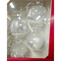 HOLIDAY TIME 65MM x 4CT DEER GLASS ORNAMENT