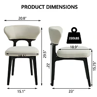 Noble House Solid Wood Dining Chairs Set of 4 Black Modern Upholstered Dining Room Chair