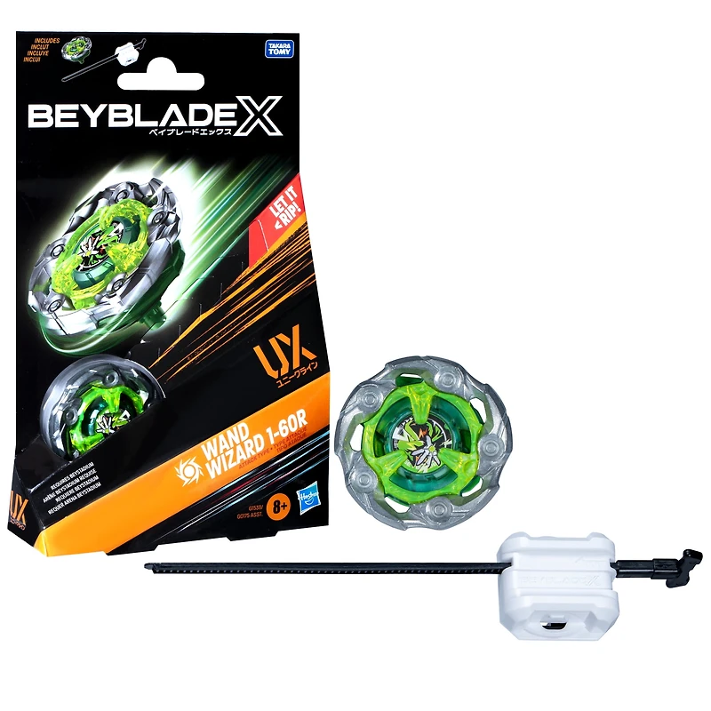 Beyblade X Starter Pack Wand Wizard 1-60R UX avec toupie et lanceur