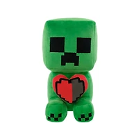 Peluche Creeper Minecraft de grande taille tenant un cœur, 30 cm de haut, par Ruz