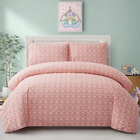 Ensemble de literie Marina Décoration pour enfants et filles, imprimé, en coton doux 600 fils, avec housse de couette et drap-housse, motif licorne rose et arc-en-ciel
