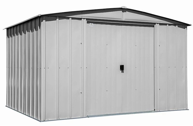 Arrow Classic Steel Storage Shed, 10x8, Flute Grey
