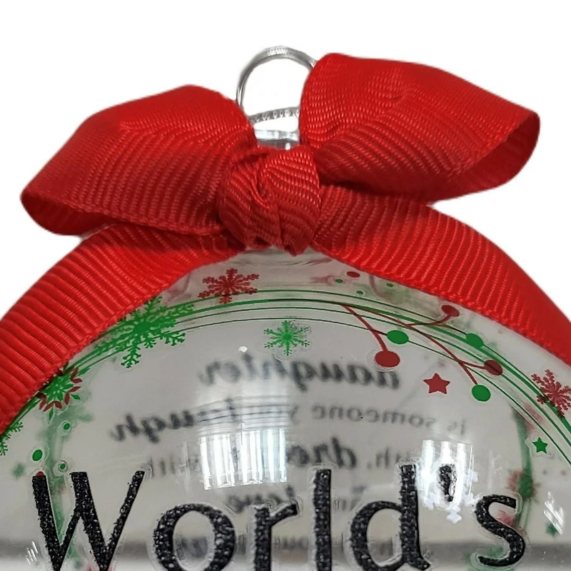 "Meilleure fille du monde" Flocon de neige transparent Ornement de boule collective, 4 po, temps des fêtes