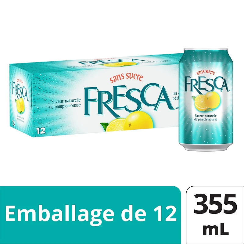 Fresca Fridge Pack Cans, 355 mL, 12 Pack, 12 x 355 mL