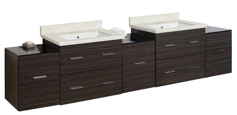 American Imaginations 61.5-in. W Wall Mount White Vanity Set For 3H4-in. Drilling AI-19086