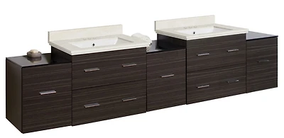 American Imaginations 61.5-in. W Wall Mount White Vanity Set For 3H4-in. Drilling  AI-19086