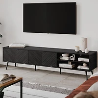 Meuble TV CorLiving Himari en bois d'ingénierie moderne de qualité supérieure pour téléviseurs jusqu'à 85 pouces