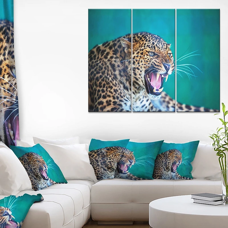 Design Art Leopard Sauvage Près Vue Art Sur Toile