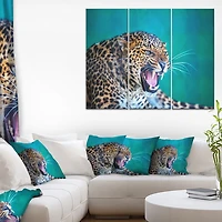 Design Art Leopard Sauvage Près Vue Art Sur Toile