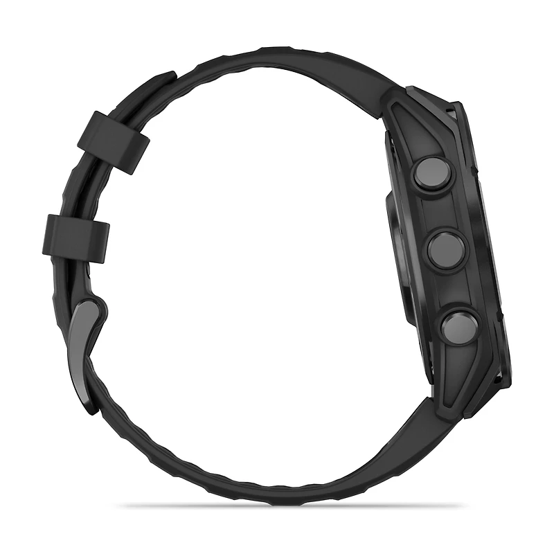 Montre intelligente GPS Garmin fēnix® 8 à écran AMOLED - 47 mm - Lunette gris ardoise avec bracelet en silicone noir