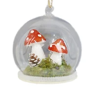 Holiday Time Glitter Mushroom in Dome Ornament