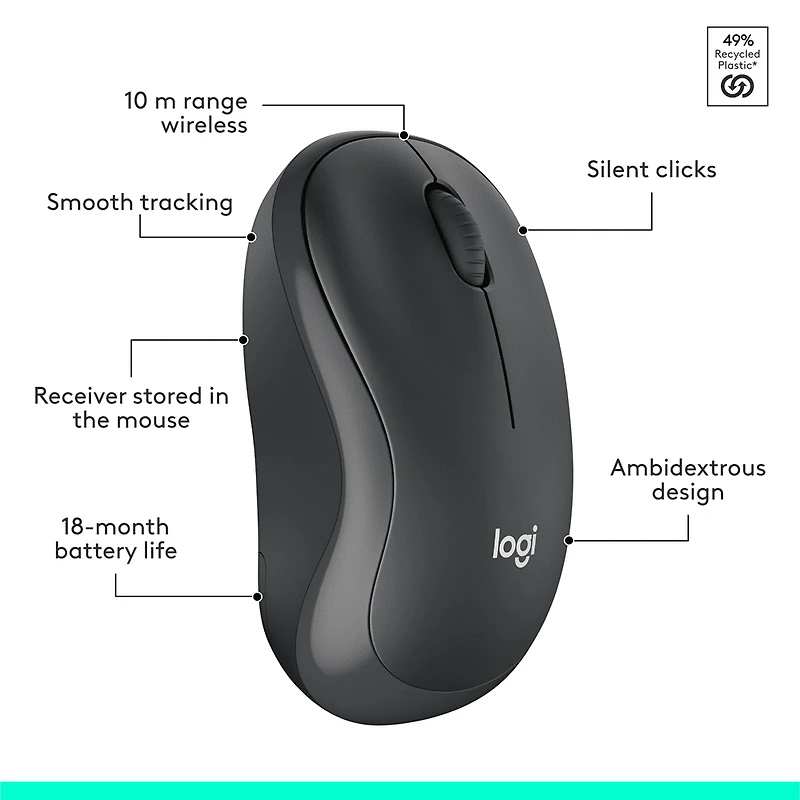 Ensemble sliencieux clavier et souris sans fil Logitech MK295 - Graphite MK295