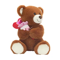 Grand ours en peluche marron de 44,5 cm avec bouquet de cœurs de la Saint-Valentin par Way to Celebrate