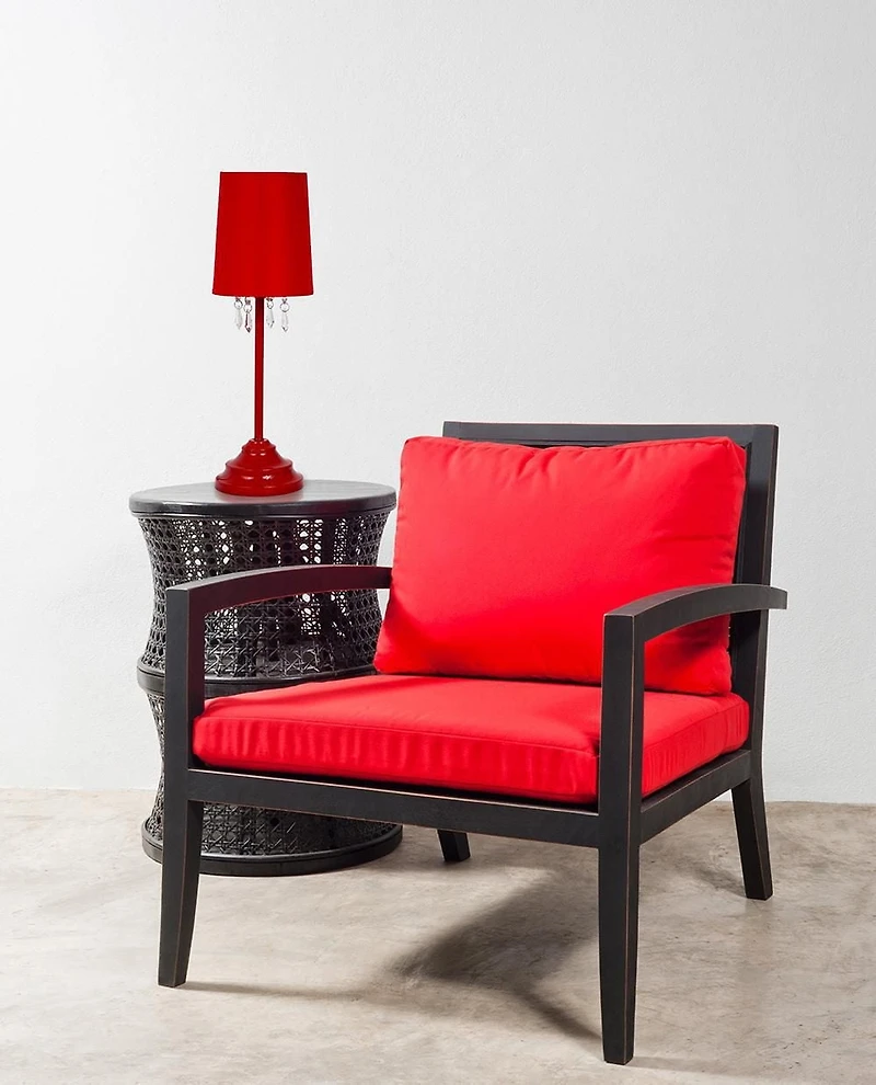 Lampe de table Simple Designs avec abat-jour en tissu et perles acryliques suspendues