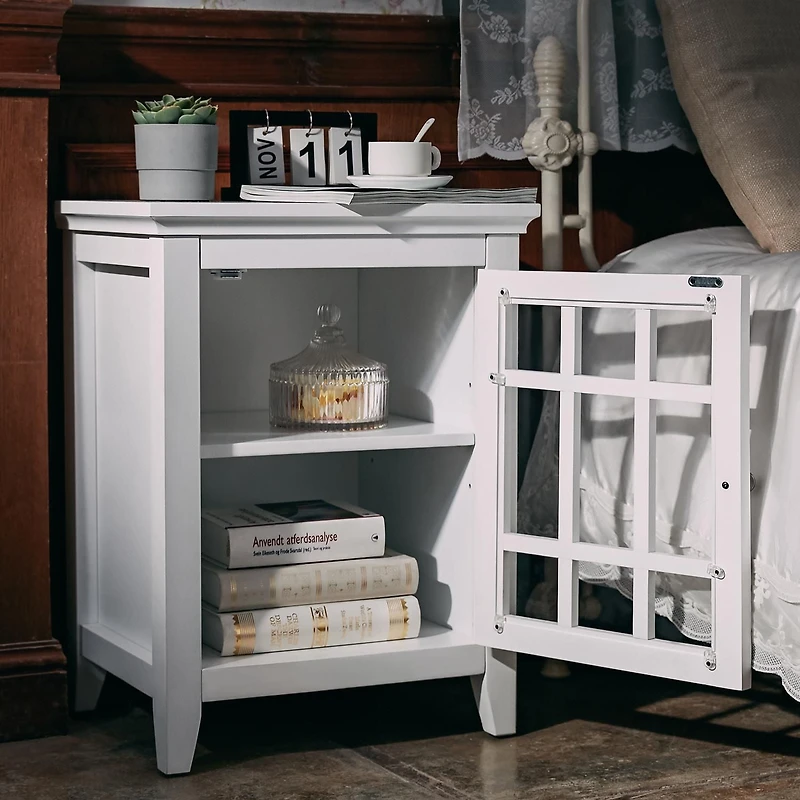 Homylin Modern Nightstand Metal Locker End Side Table Steel Bedside Storage Cabinet with Shelves Easy Assembly for Living Room Bedroom