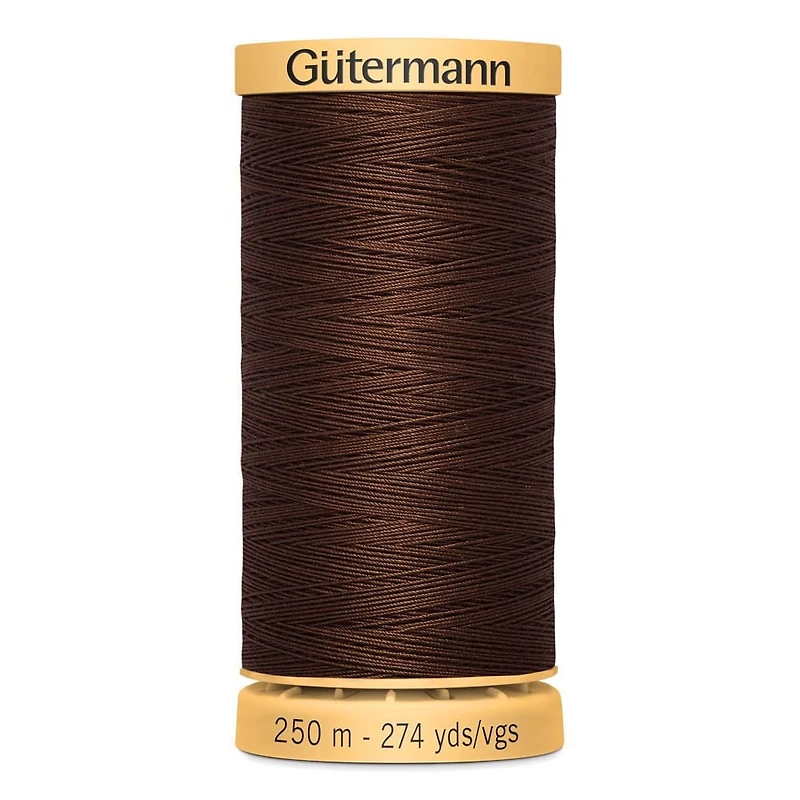 Fil GÜTERMANN en coton 50wt, 250m, Noir, Résistant et Brillant pour la Couture 250 m/273 vgs