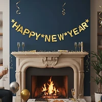 Bannière dorée du Nouvel An, 1 unité, décorations festives, une façon unique de célébrer avec style, adulte