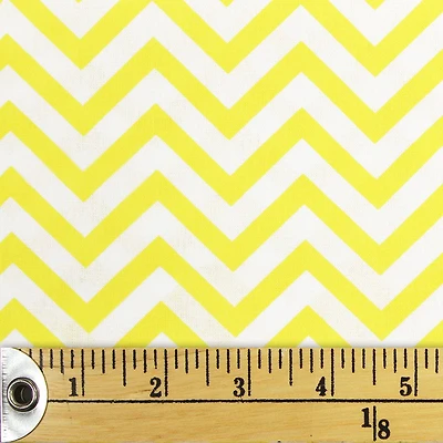 Fabric Creations Yellow and White Chevrons Fat Quarter Pre-Cut Fabric - 18" x 21" / 45cm x 53cm