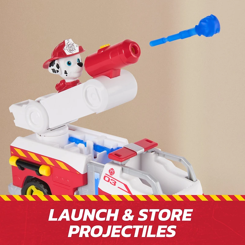 PAW Patrol Fire Rescue: Marshall Rescue Fire Engine with Action Figure & Projectile Launcher & Toy Truck, Kids Toys for Boys & Girls Ages 3 and Up