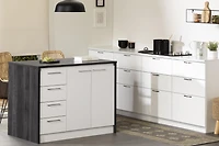 South Shore Myro Kitchen Island Natural Walnut and White