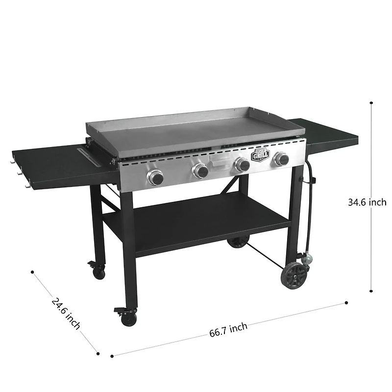Expert Grill 4 Burner Propane Gas Flat Top Griddle Grill, Black, GGC2342W-C