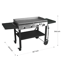 Expert Grill 4 Burner Propane Gas Flat Top Griddle Grill, Black, GGC2342W-C