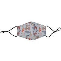 ZIPIT Face-It Kit, Pouch with Antibacterial Material + Matching Face Mask for Kids (Grey Animals)