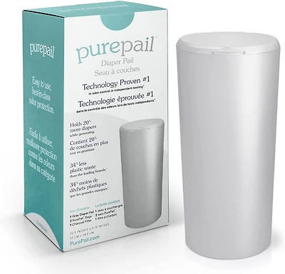 PurePail Seau à couches classique, Gris