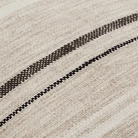 Bouclair Modern Textured Woven Striped Neutral 18x18 Square Decorative Throw Pillow
