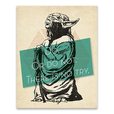 Toile imprimée star wars vintage yoda d'artissimo designs