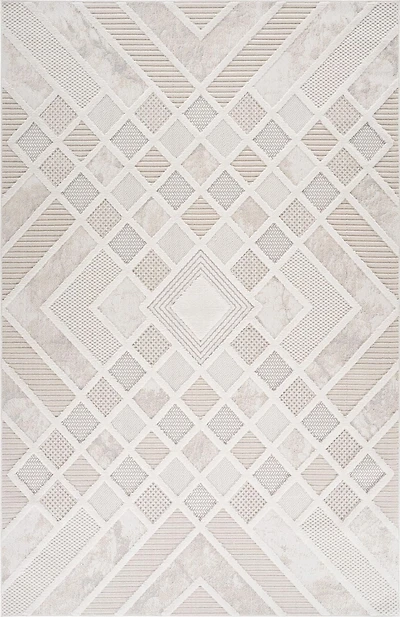 Rug Branch Maison Modern Indoor Area Rug, Cream Beige, Geometric - Living Room, Bedroom, Dining Room, and Kitchen