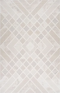 Rug Branch Maison Modern Indoor Area Rug, Cream Beige, Geometric - Living Room, Bedroom, Dining Room, and Kitchen