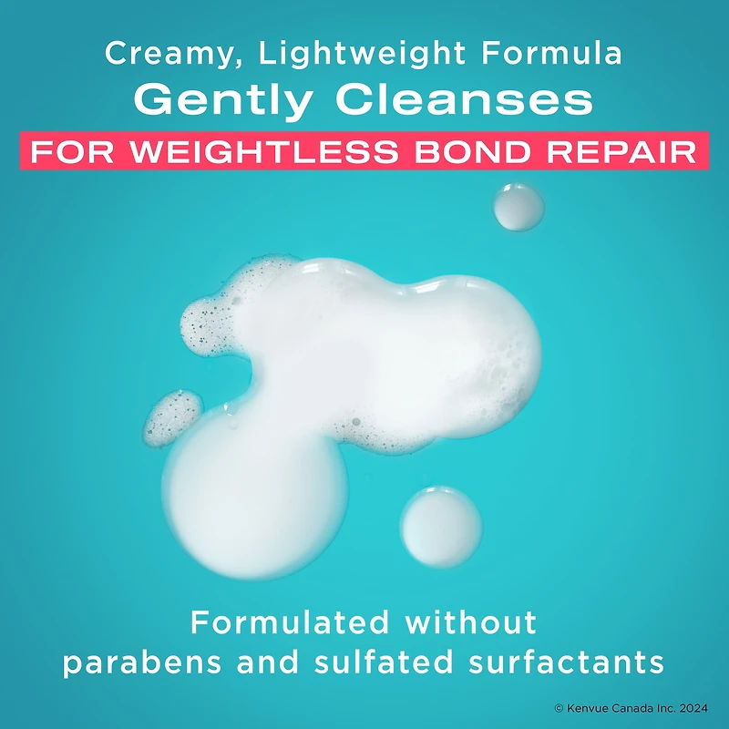 OGX® Repair & Protect Bond Protein Repair Shampoo, Lightweight Hair Wash Cleanses & Targets Damaged Areas of Hair for Effective Bond Repair, Sulfate-Free Surfactants, 385 mL