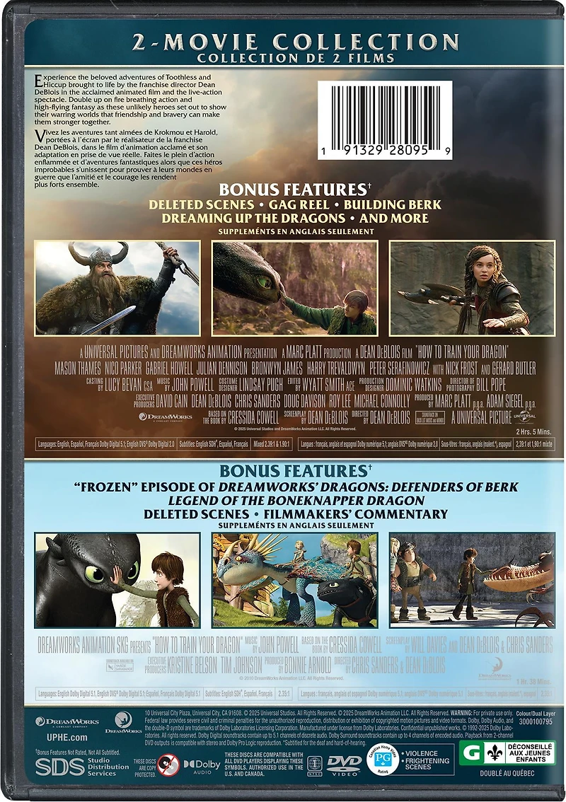 How to Train Your Dragon: 2-Movie Collection (DVD), starring Jay Baruchel and Mason Thames [2025]