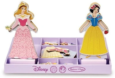 Melissa & Doug Disney Sleeping Beauty and Snow White Magnetic Dress-Up Wooden Doll (Pretend Play Set, Interchangeable Pieces, Display Stands, 45+ Pieces)