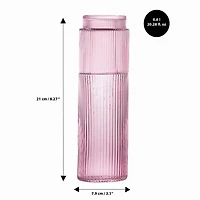 Brilliant - Ensemble Carafe de Chevet et Gobelet Striped - Rose