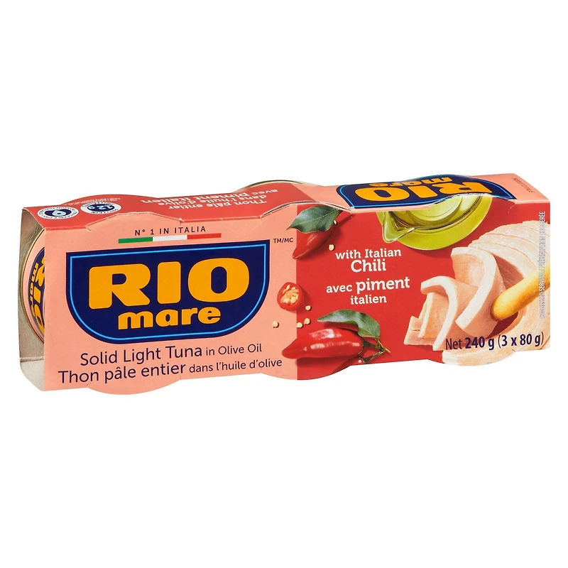 Rio Mare Solid Light Tuna in Olive Oil with Italian Chilli