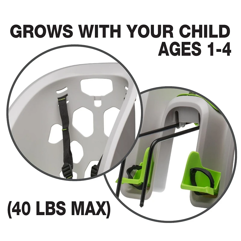 Porte-enfant arrière Bell Sports Gris Jusqu'à 40 lb