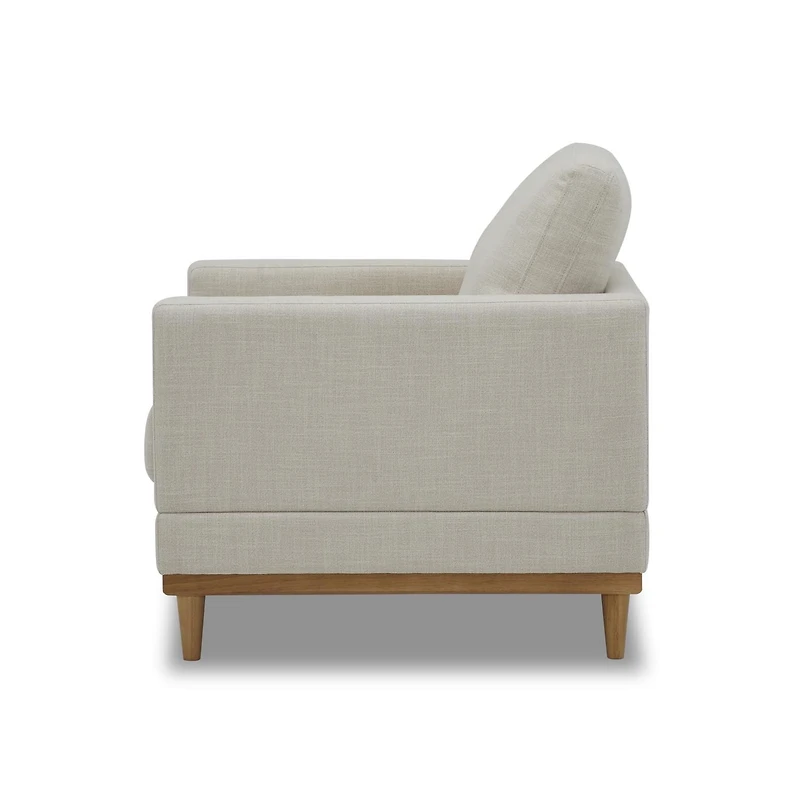 Better Homes & Gardens Springwood - Chaise d'appoint avec structure en bois et lin crème