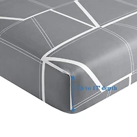 Literie Marina Décoration douce, soyeuse et riche en rayonne de bambou imprimée, toutes saisons, housse de couette, drap-housse, avec fermeture éclair et lien d'angle, motif géométrique fantaisie mode