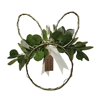 Easter Bunny-Shaped Wreath with Greenery and Satin Bow, 17 in, by Way to Celebrate