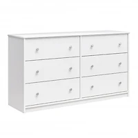 Ameriwood Home Ellwyn 6 Drawer Wide Dresser, White
