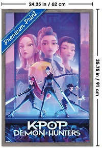 Netflix KPop Demon Hunters (2025) - One Sheet Wall Poster, 22.375" x 34" Framed
