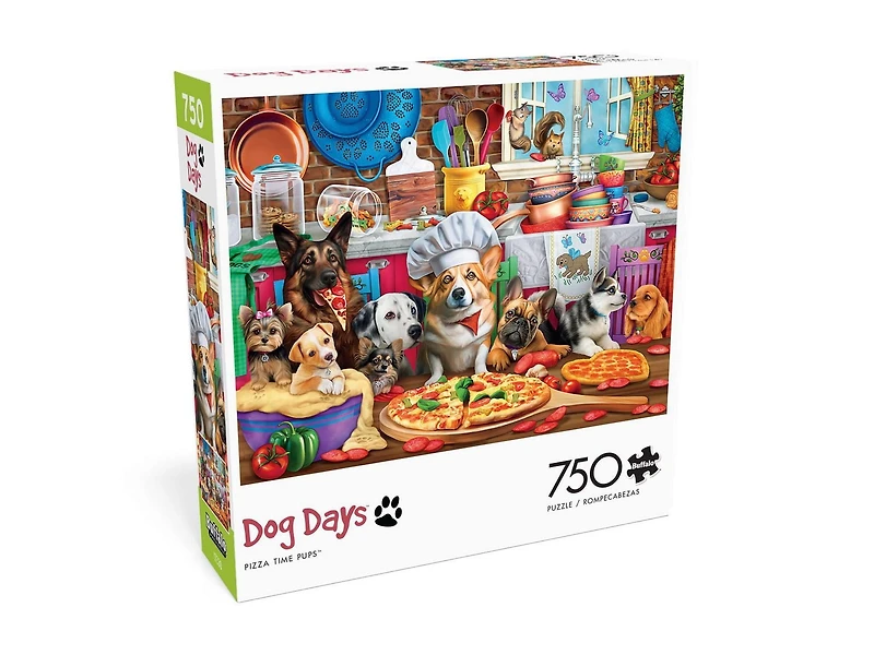 Buffalo Games - Le puzzle Dog Days - Pizza Time Pups - en 750 pièces