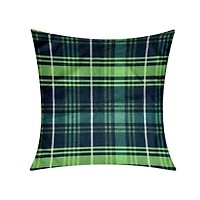 Holiday Forest Cabin Green Plaid Cushion