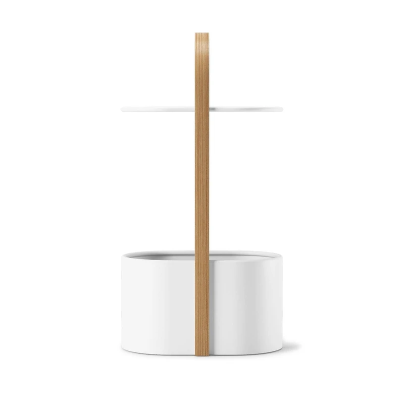 Umbra BELLWOOD - Tablette range magazines et cables blanc et bois